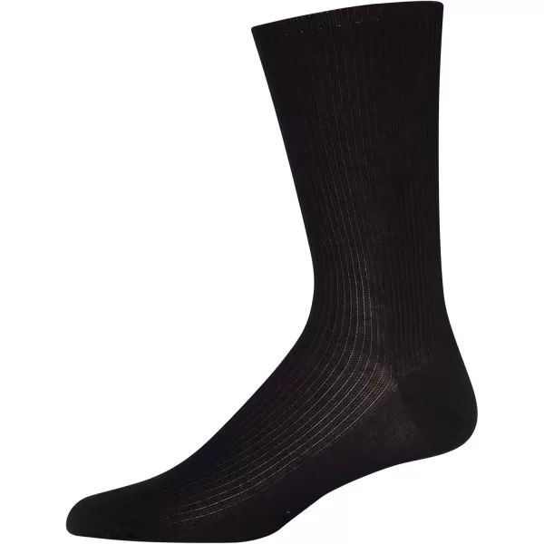 imageCalvin Klein Mens Dress Socks  Solid And Pattern Cotton Blend Dress Crew 6 PackBlack Textured