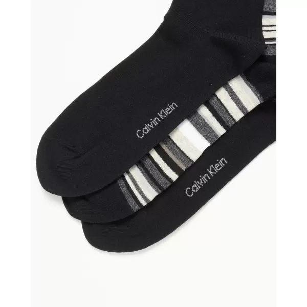 imageCalvin Klein Mens Dress Socks  Solid And Pattern Cotton Blend Dress Crew 6 PackDark Stripes