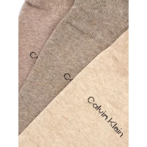 imageCalvin Klein Mens Dress Socks  Solid And Pattern Cotton Blend Dress Crew 6 PackTan Assorted