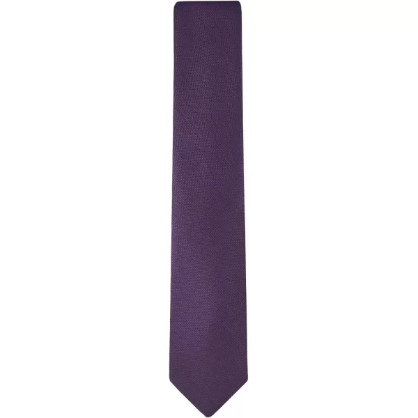 imageCalvin Klein Mens Silver Spun Solid Necktie Standard and Extra Long SizesPurple Spun Solid