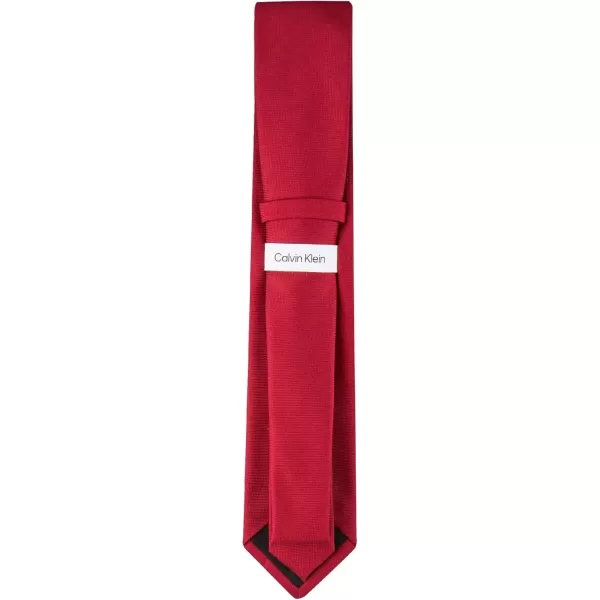 imageCalvin Klein Mens Silver Spun Solid Necktie Standard and Extra Long SizesRed Spun Solid