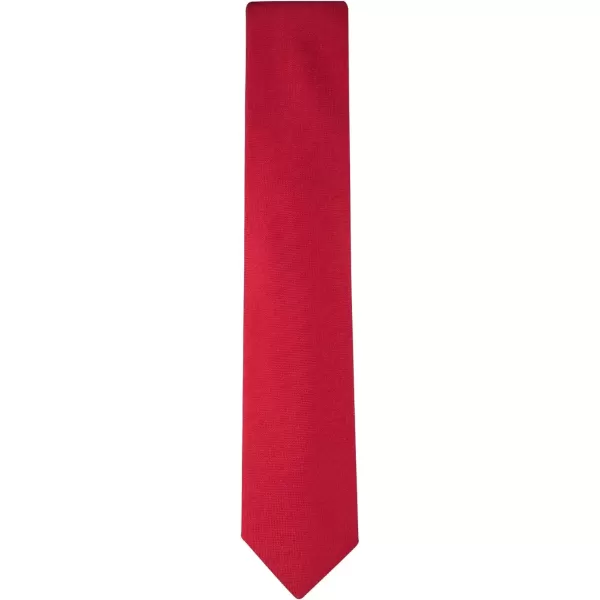 imageCalvin Klein Mens Silver Spun Solid Necktie Standard and Extra Long SizesRed Spun Solid