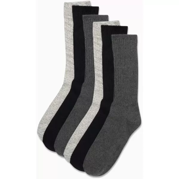 imageCalvin Klein Mens Socks  Lightweight Cotton Blend Crew Socks 6 PairsCharcoal