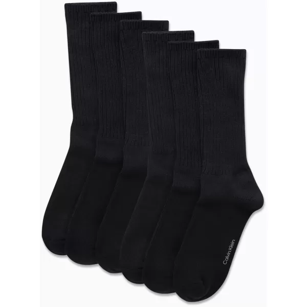 imageCalvin Klein Mens Socks  Lightweight Cotton Blend Crew Socks 6 PairsNavy