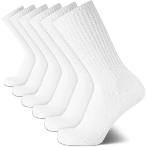 imageCalvin Klein Mens Socks  Lightweight Cotton Blend Crew Socks 6 PairsWhite