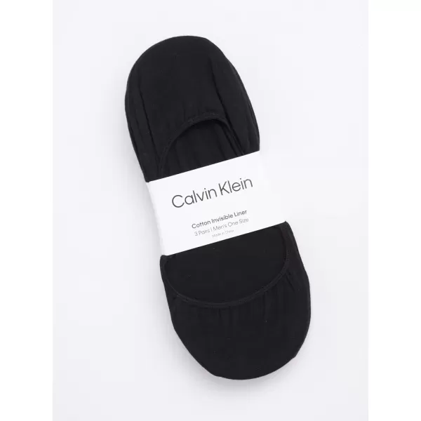 imageCalvin Klein Mens Socks No Show Invisible Liner Socks 3 PackBlack