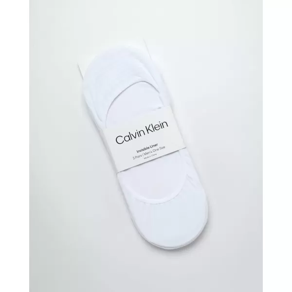 imageCalvin Klein Mens Socks No Show Invisible Liner Socks 3 PackWhite