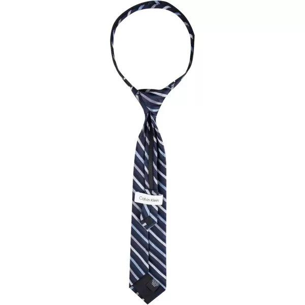 imageCalvin Klein boys Adjustable Pretied Zipper Tie  Big BoysTieNavy Stripe Zip