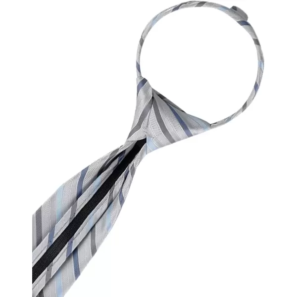 imageCalvin Klein boys Adjustable Pretied Zipper Tie  Big BoysTieSilver Stripe Zip