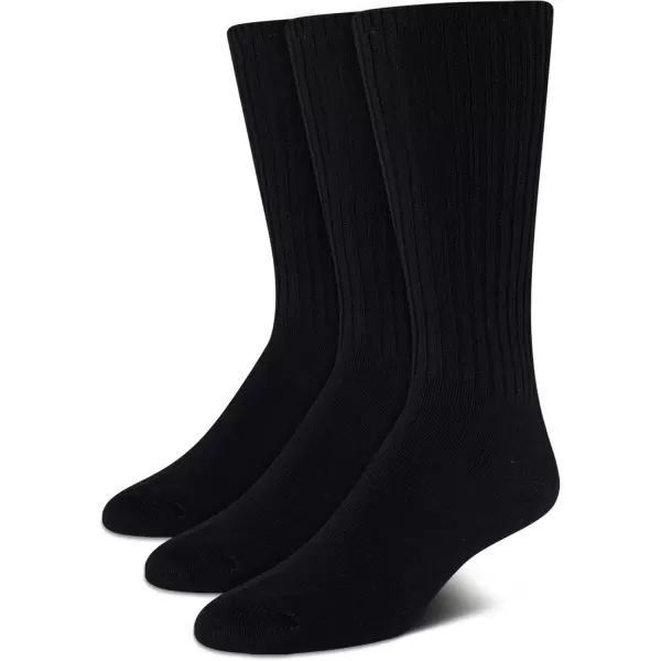 imageCalvin Klein Mens Athletic Socks  3 Pack Cotton Blend Cushioned Sole Dress Socks  NonBinding Crew Socks for MenBlack