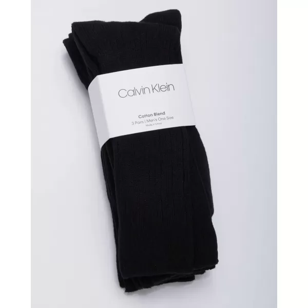 imageCalvin Klein Mens Athletic Socks  3 Pack Cotton Blend Cushioned Sole Dress Socks  NonBinding Crew Socks for MenBlack