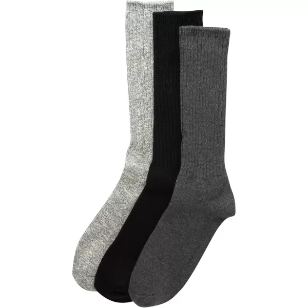 imageCalvin Klein Mens Athletic Socks  3 Pack Cotton Blend Cushioned Sole Dress Socks  NonBinding Crew Socks for MenCharcoalBlackOxford