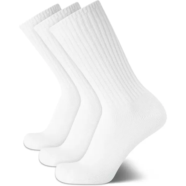 imageCalvin Klein Mens Athletic Socks  3 Pack Cotton Blend Cushioned Sole Dress Socks  NonBinding Crew Socks for MenWhite