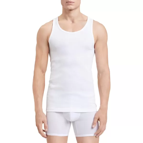 imageCalvin Klein Mens Cotton Classics 5Pack Tanks5 White