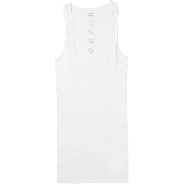 imageCalvin Klein Mens Cotton Classics 5Pack Tanks5 White