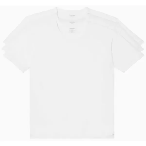 imageCalvin Klein Mens Cotton Stretch 3Pack Undershirts3 White  Crewneck