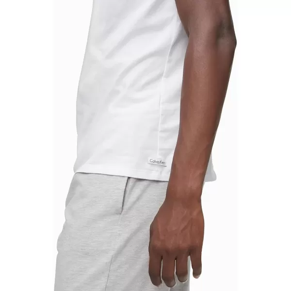 imageCalvin Klein Mens Cotton Stretch 3Pack Undershirts3 White  Vneck