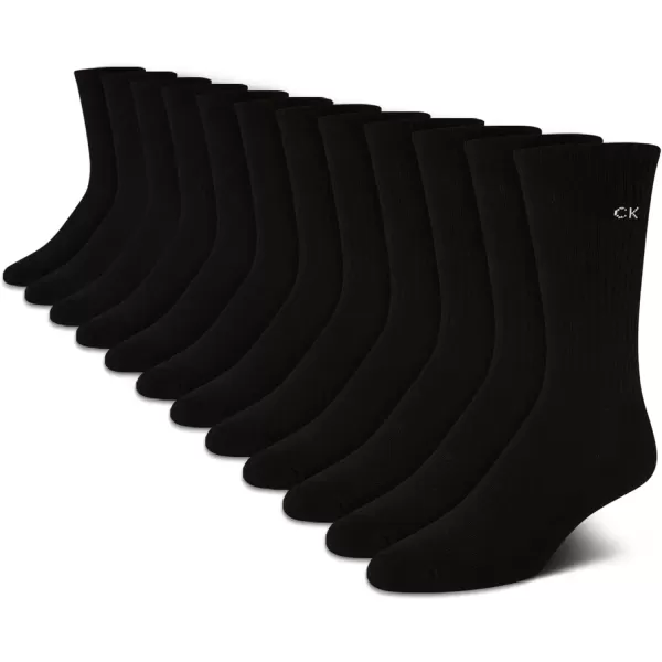 imageCalvin Klein Mens Crew Socks  12 Pack Performance Cushioned Comfort MidCalf Socks  Athletic Socks for Men Sizes 712Black