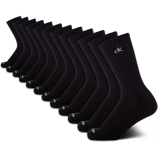 imageCalvin Klein Mens Crew Socks  12 Pack Performance Cushioned Comfort MidCalf Socks  Athletic Socks for Men Sizes 712Black Logo