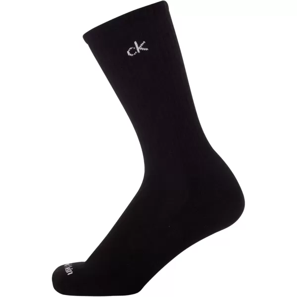 imageCalvin Klein Mens Crew Socks  12 Pack Performance Cushioned Comfort MidCalf Socks  Athletic Socks for Men Sizes 712Black Logo