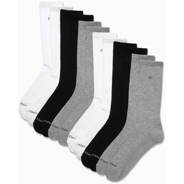 imageCalvin Klein Mens Crew Socks  12 Pack Performance Cushioned Comfort MidCalf Socks  Athletic Socks for Men Sizes 712GreyBlackWhite