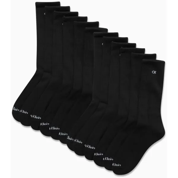 imageCalvin Klein Mens Crew Socks  12 Pack Performance Cushioned Comfort MidCalf Socks  Athletic Socks for Men Sizes 712Pure Black