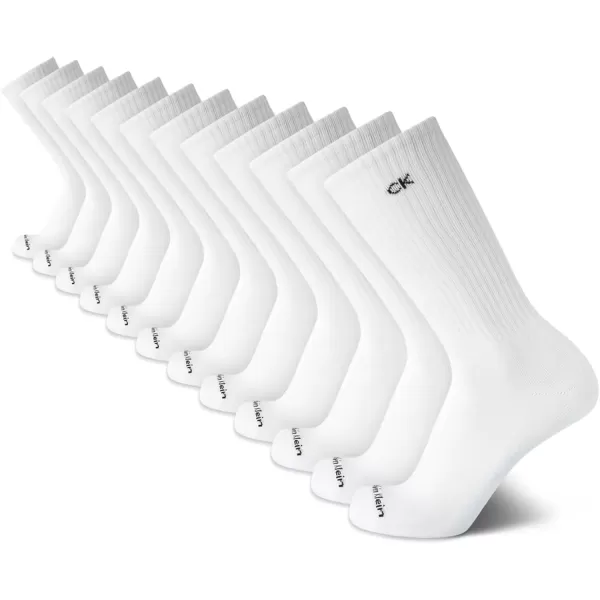 imageCalvin Klein Mens Crew Socks  12 Pack Performance Cushioned Comfort MidCalf Socks  Athletic Socks for Men Sizes 712Pure White