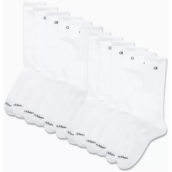 imageCalvin Klein Mens Crew Socks  12 Pack Performance Cushioned Comfort MidCalf Socks  Athletic Socks for Men Sizes 712Pure White