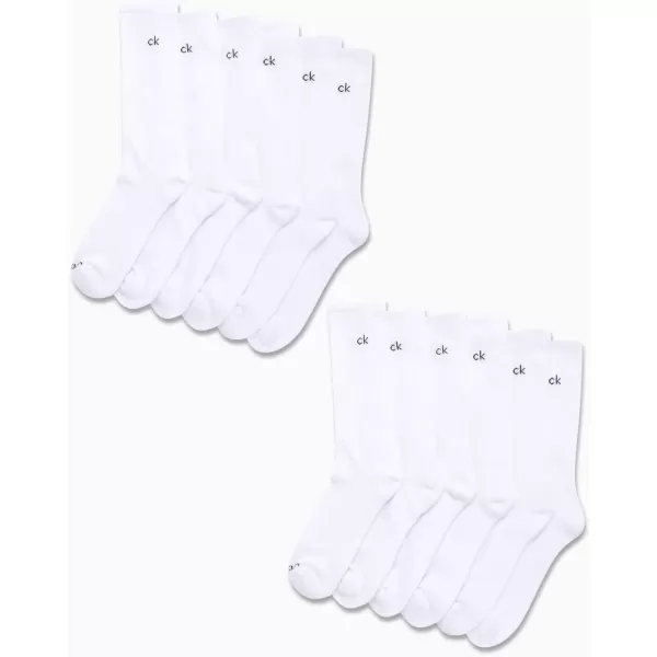 imageCalvin Klein Mens Crew Socks  12 Pack Performance Cushioned Comfort MidCalf Socks  Athletic Socks for Men Sizes 712White