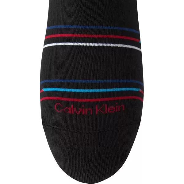 imageCalvin Klein Mens Dress Socks  1 Pair Egyptian Cotton Blend Comfort Stay Up Cuff Crew Socks  Dress Socks for Men 712BlackStripes