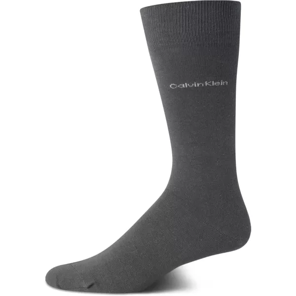 imageCalvin Klein Mens Dress Socks  1 Pair Egyptian Cotton Blend Comfort Stay Up Cuff Crew Socks  Dress Socks for Men 712Graphite Heather