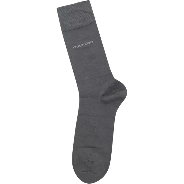 imageCalvin Klein Mens Dress Socks  1 Pair Egyptian Cotton Blend Comfort Stay Up Cuff Crew Socks  Dress Socks for Men 712Graphite Heather