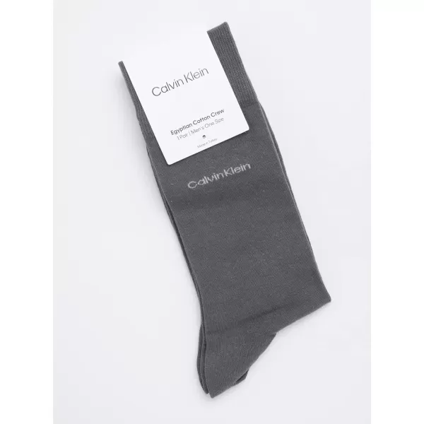 imageCalvin Klein Mens Dress Socks  1 Pair Egyptian Cotton Blend Comfort Stay Up Cuff Crew Socks  Dress Socks for Men 712Graphite Heather