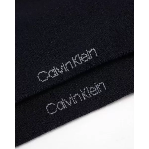 imageCalvin Klein Mens Dress Socks  1 Pair Egyptian Cotton Blend Comfort Stay Up Cuff Crew Socks  Dress Socks for Men 712Navy Logo