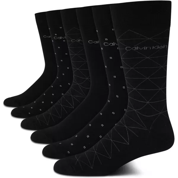 imageCalvin Klein Mens Dress Socks  6 Pairs Classic Comfort Stay Up Cuff Mixed Pattern Socks  Dress Socks for Men 712 Size 712 Black Assorted