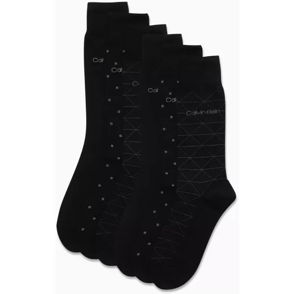 imageCalvin Klein Mens Dress Socks  6 Pairs Classic Comfort Stay Up Cuff Mixed Pattern Socks  Dress Socks for Men 712 Size 712 Black Assorted