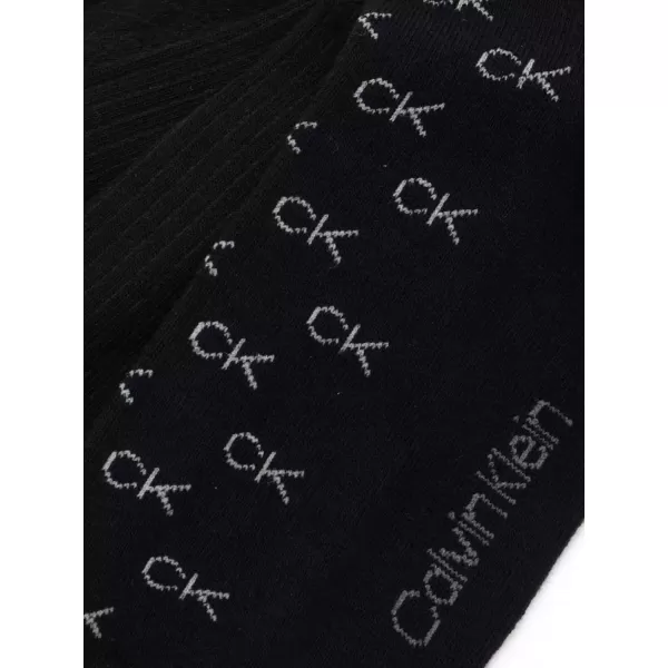 imageCalvin Klein Mens Dress Socks  Cotton Blend Crew Striped Socks 4 PairsBlack Logo