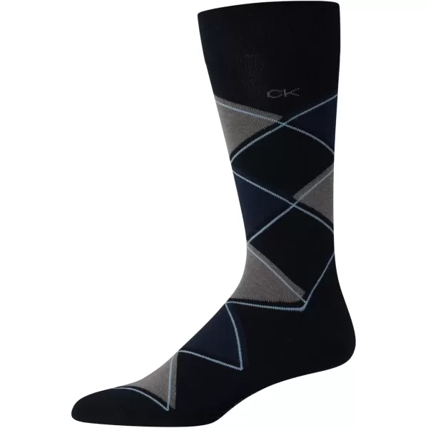 imageCalvin Klein Mens Dress Socks  Cotton Blend Crew Striped Socks 4 PairsNavy Argyle