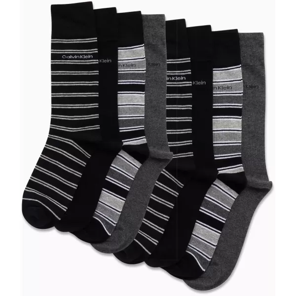 imageCalvin Klein Mens Dress Socks  Lightweight Cotton Blend Crew Socks 8 PairsBlack Assorted