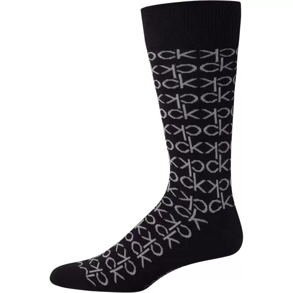 imageCalvin Klein Mens Dress Socks  Lightweight Cotton Blend Crew Socks 8 PairsBlack Multi