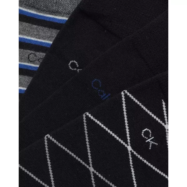imageCalvin Klein Mens Dress Socks  Lightweight Cotton Blend Crew Socks 8 PairsBlack Pattern