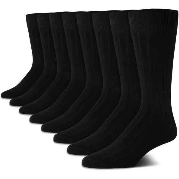 imageCalvin Klein Mens Dress Socks  Lightweight Cotton Blend Crew Socks 8 PairsBlack Texture