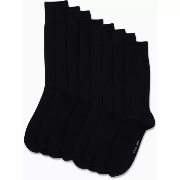 imageCalvin Klein Mens Dress Socks  Lightweight Cotton Blend Crew Socks 8 PairsBlack Texture