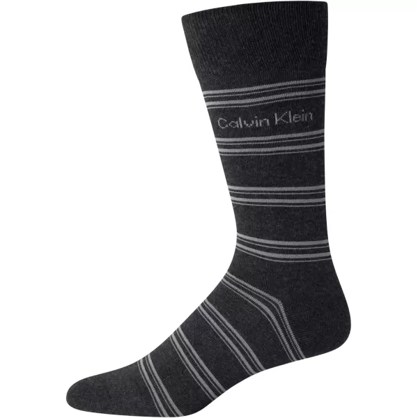 imageCalvin Klein Mens Dress Socks  Lightweight Cotton Blend Crew Socks 8 PairsBlackGrey Multi