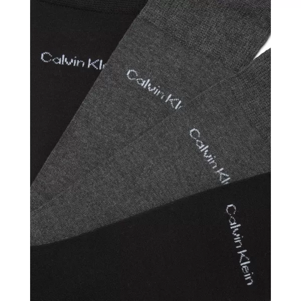 imageCalvin Klein Mens Dress Socks  Lightweight Cotton Blend Crew Socks 8 PairsBlackGrey Solid