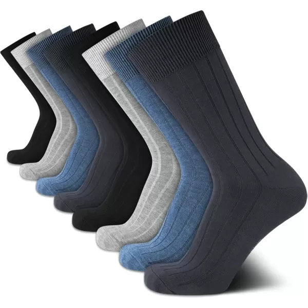 imageCalvin Klein Mens Dress Socks  Lightweight Cotton Blend Crew Socks 8 PairsBlue Texture