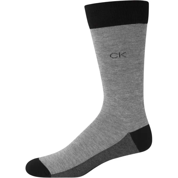 imageCalvin Klein Mens Dress Socks  Lightweight Cotton Blend Crew Socks 8 PairsBlueBrown Heather