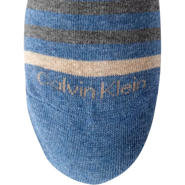 imageCalvin Klein Mens Dress Socks  Lightweight Cotton Blend Crew Socks 8 PairsDenim Stripe