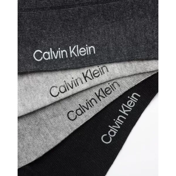 imageCalvin Klein Mens Dress Socks  Lightweight Cotton Blend Crew Socks 8 PairsGrey Heather Solid