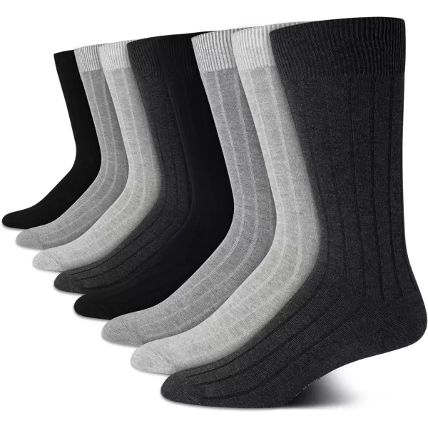 imageCalvin Klein Mens Dress Socks  Lightweight Cotton Blend Crew Socks 8 PairsGrey Heather Solid